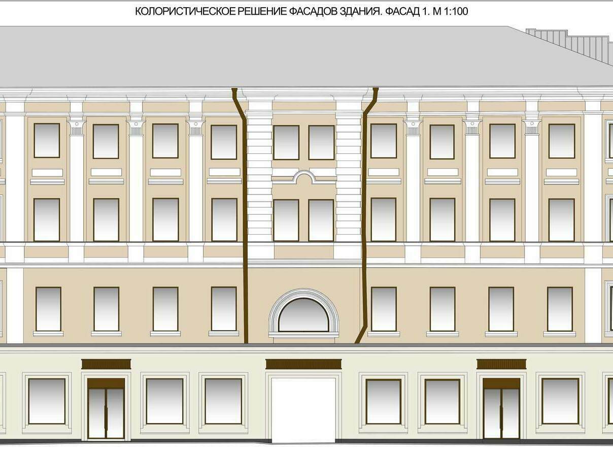 Проект колористического решения фасадов здания в Москве по № 114-ПП.