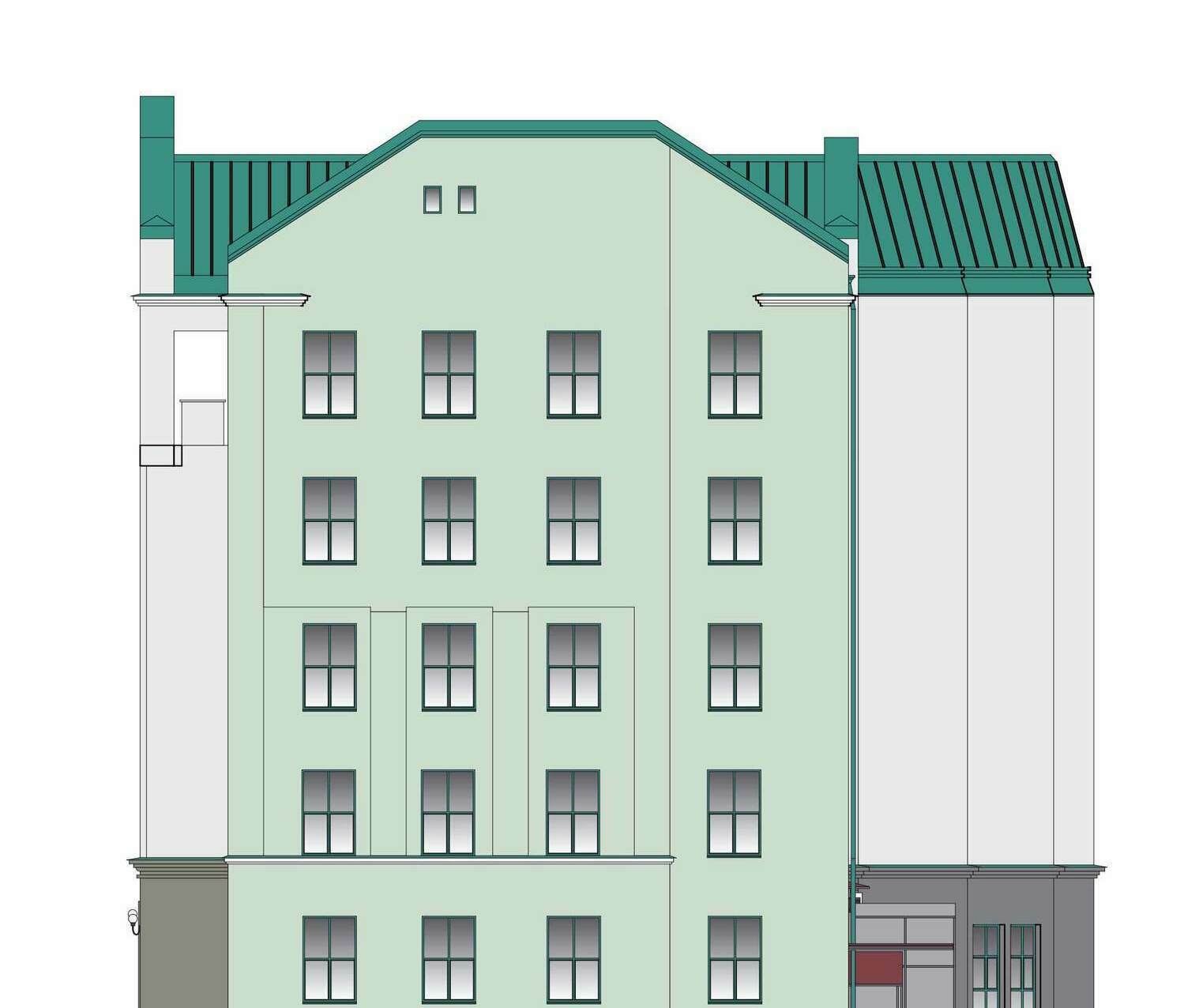 Проект колористического решения фасадов здания в Москве по № 114-ПП.