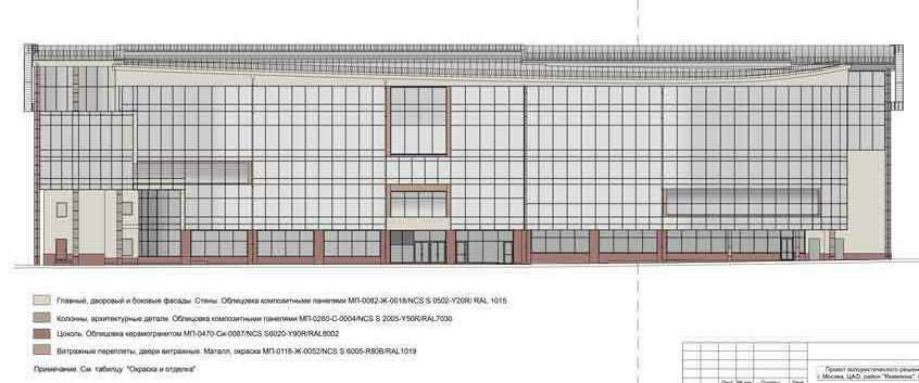 Проект колористического решения фасадов здания в Москве по № 114-ПП.