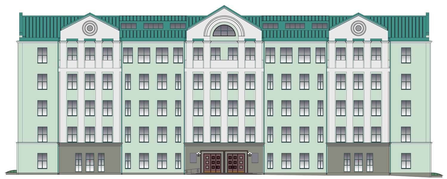 Проект колористического решения фасадов здания в Москве по № 114-ПП.